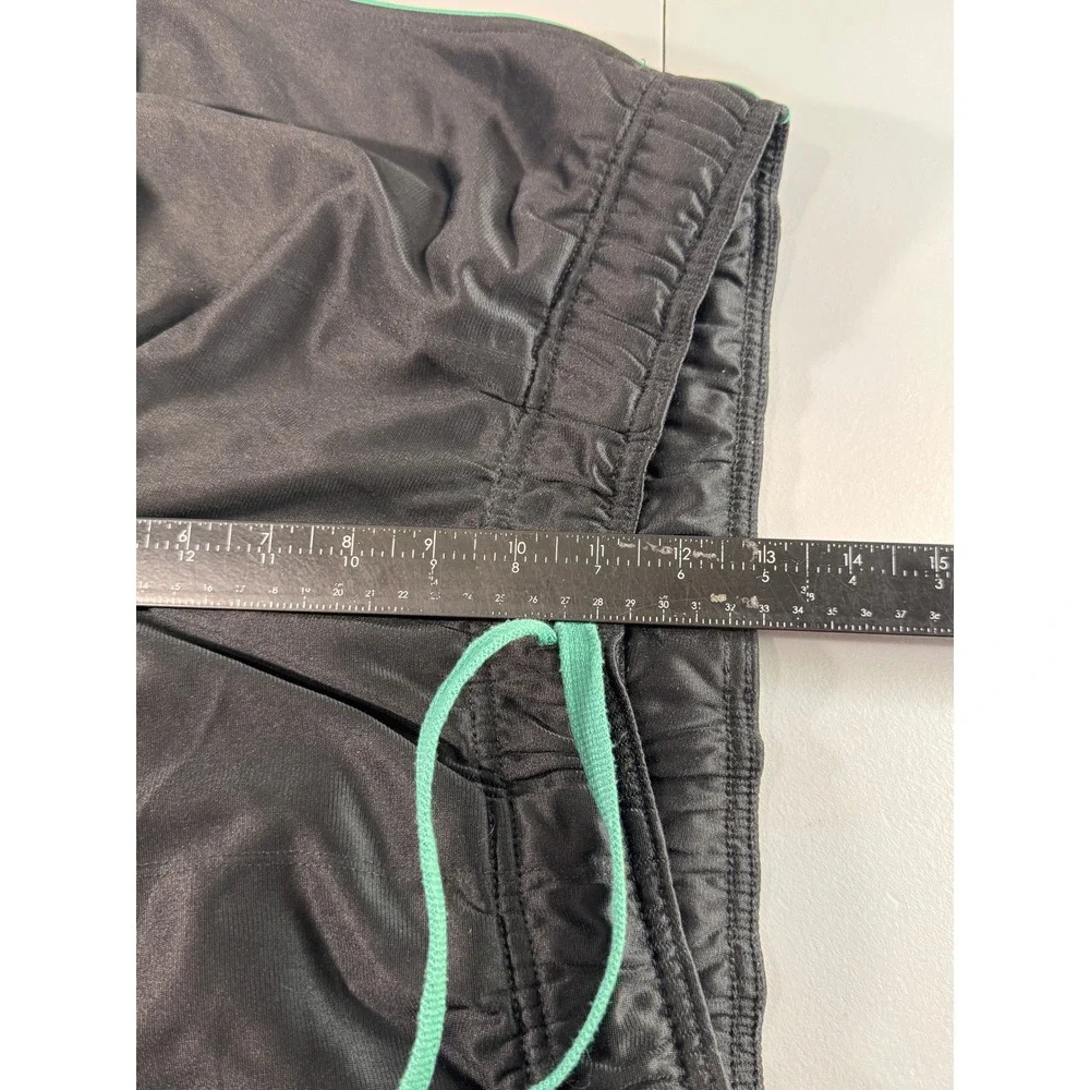 Nike Track Pants Mens Medium Black Teal Embroidered Logo Zipper Cuffs Athletic